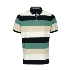 Block striped polo