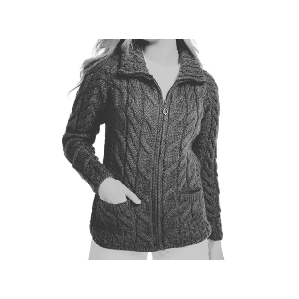 Cardigan aran zip