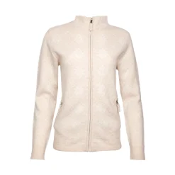 Cardigan jacquard mock neck