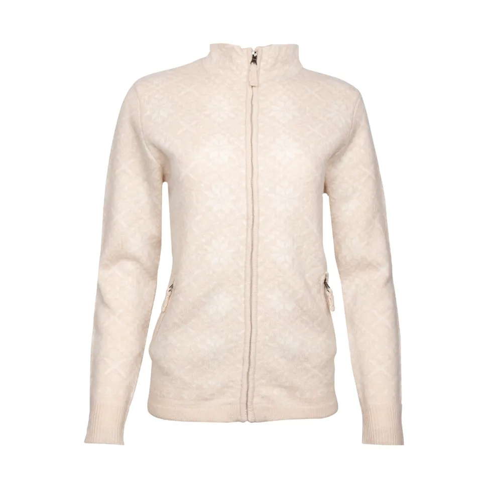 Cardigan jacquard mock neck