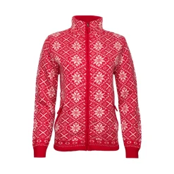 Cardigan jacquard mock neck