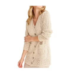 Cardigan long cot/linen