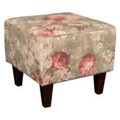 Footstool 50x50 Flower taupe