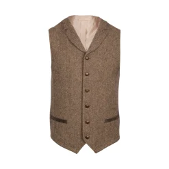 Herringbone tweed gilet