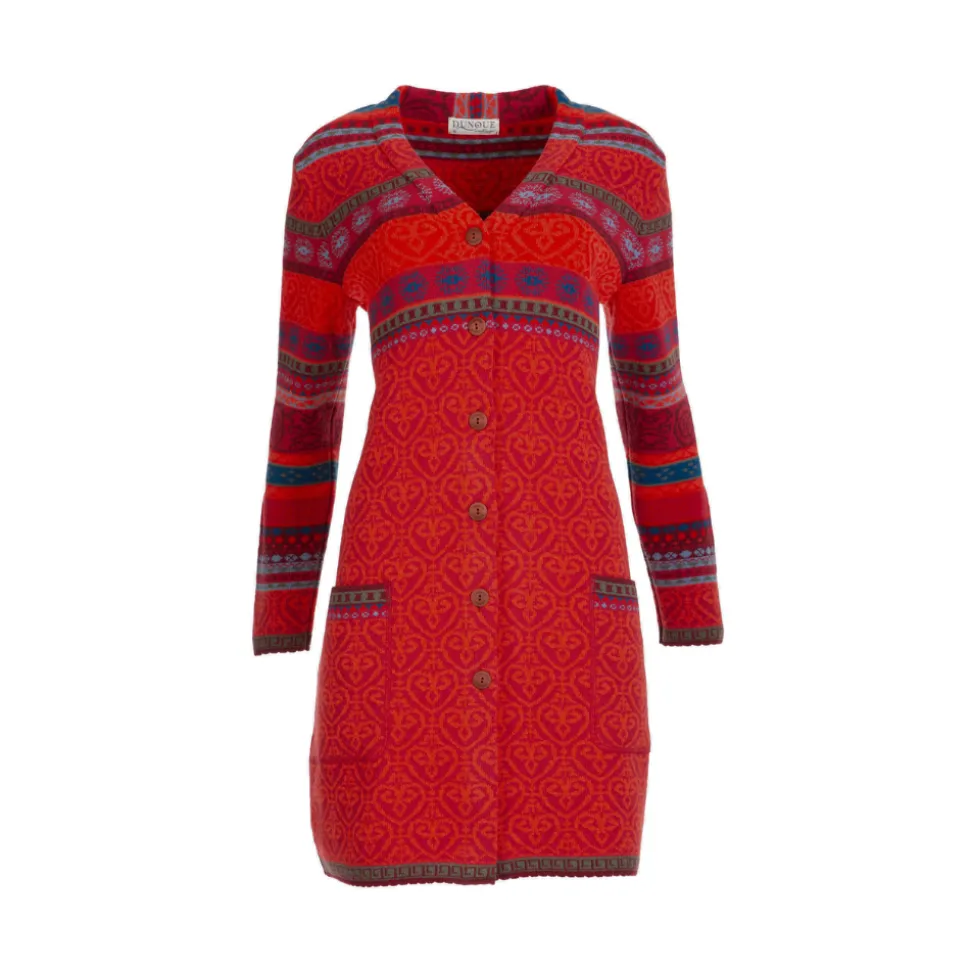 Jacquard long cardigan