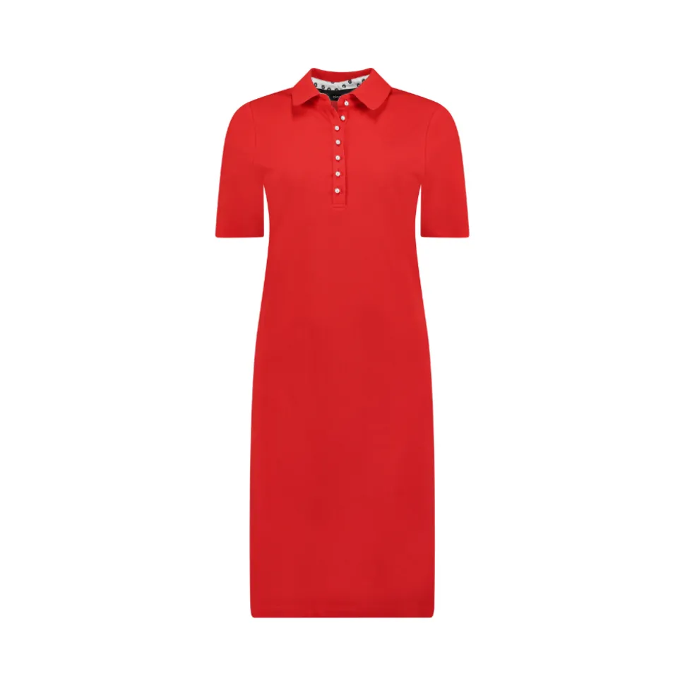 Polo dress pearl button