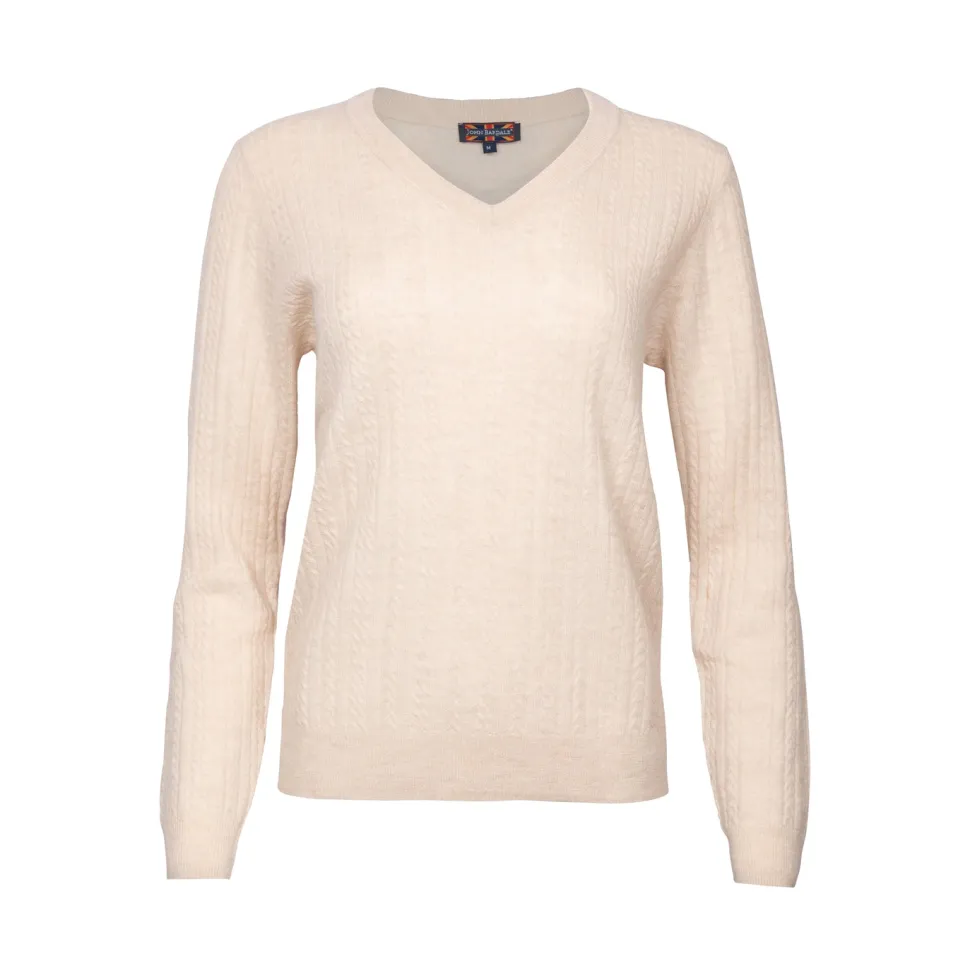 V-neck cable pullover