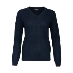 V-neck cable pullover