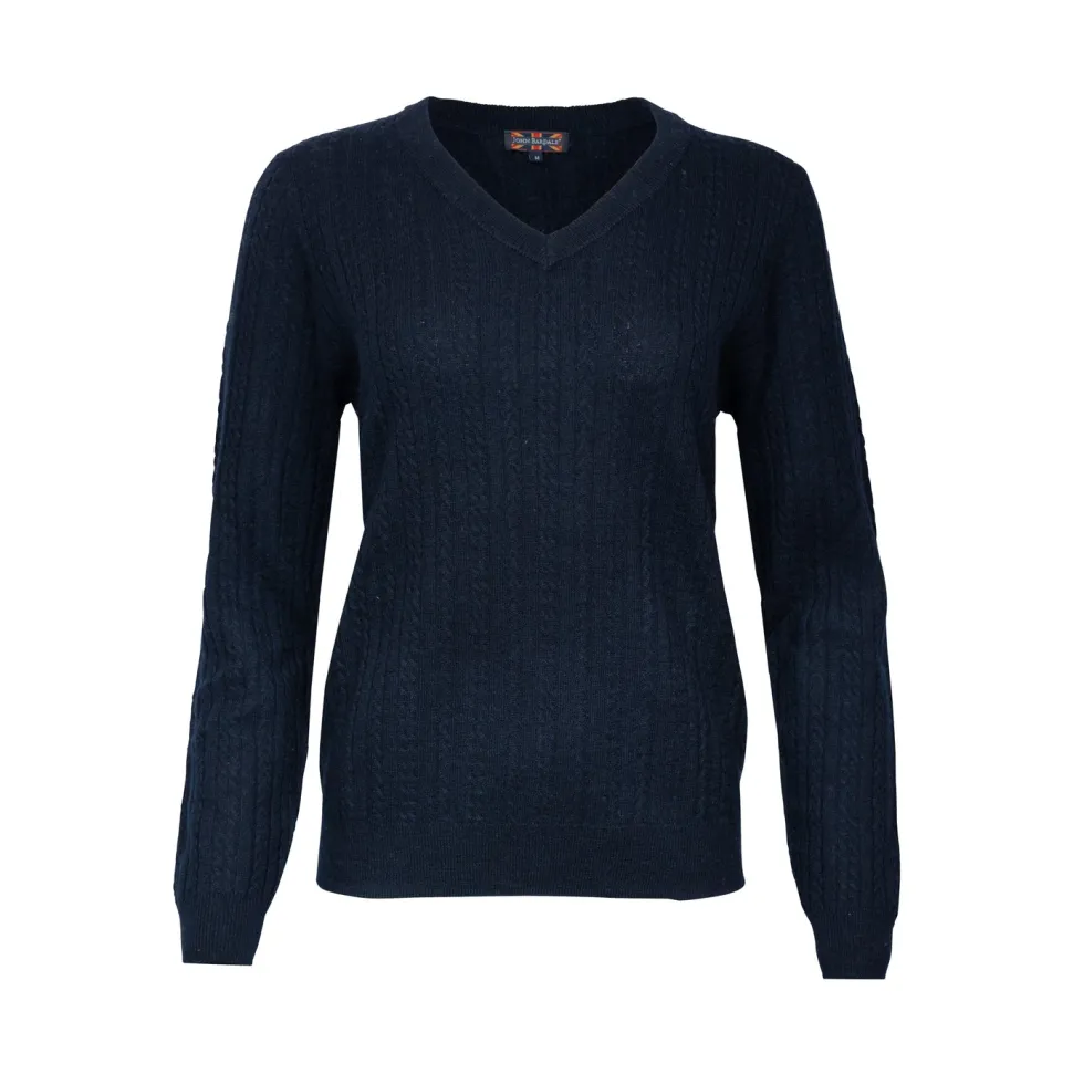 V-neck cable pullover